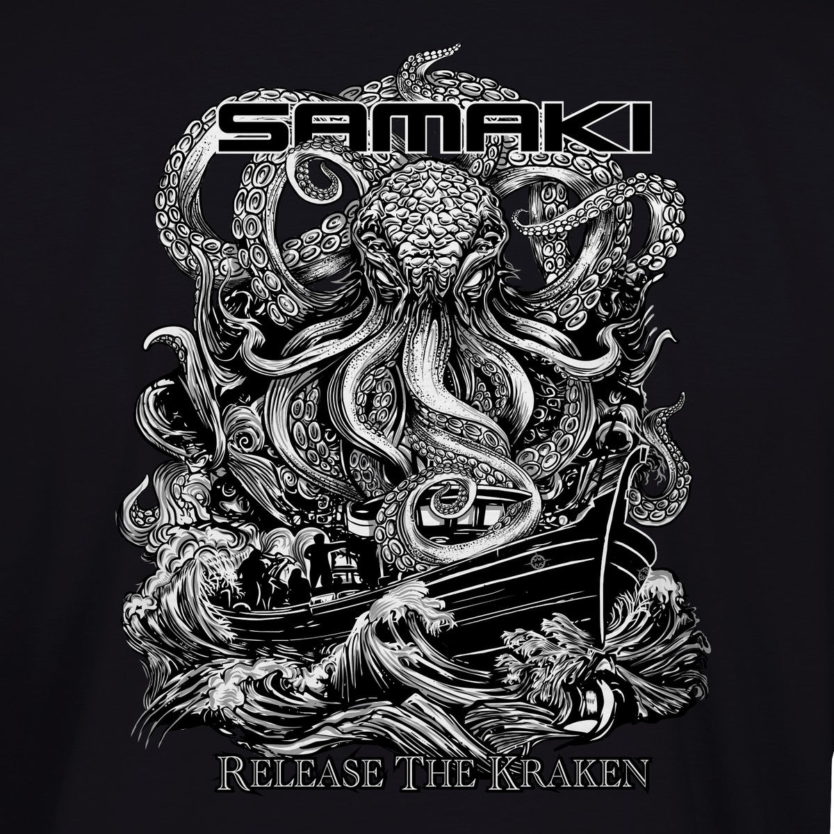 Kraken T-Shirt back print close-up
