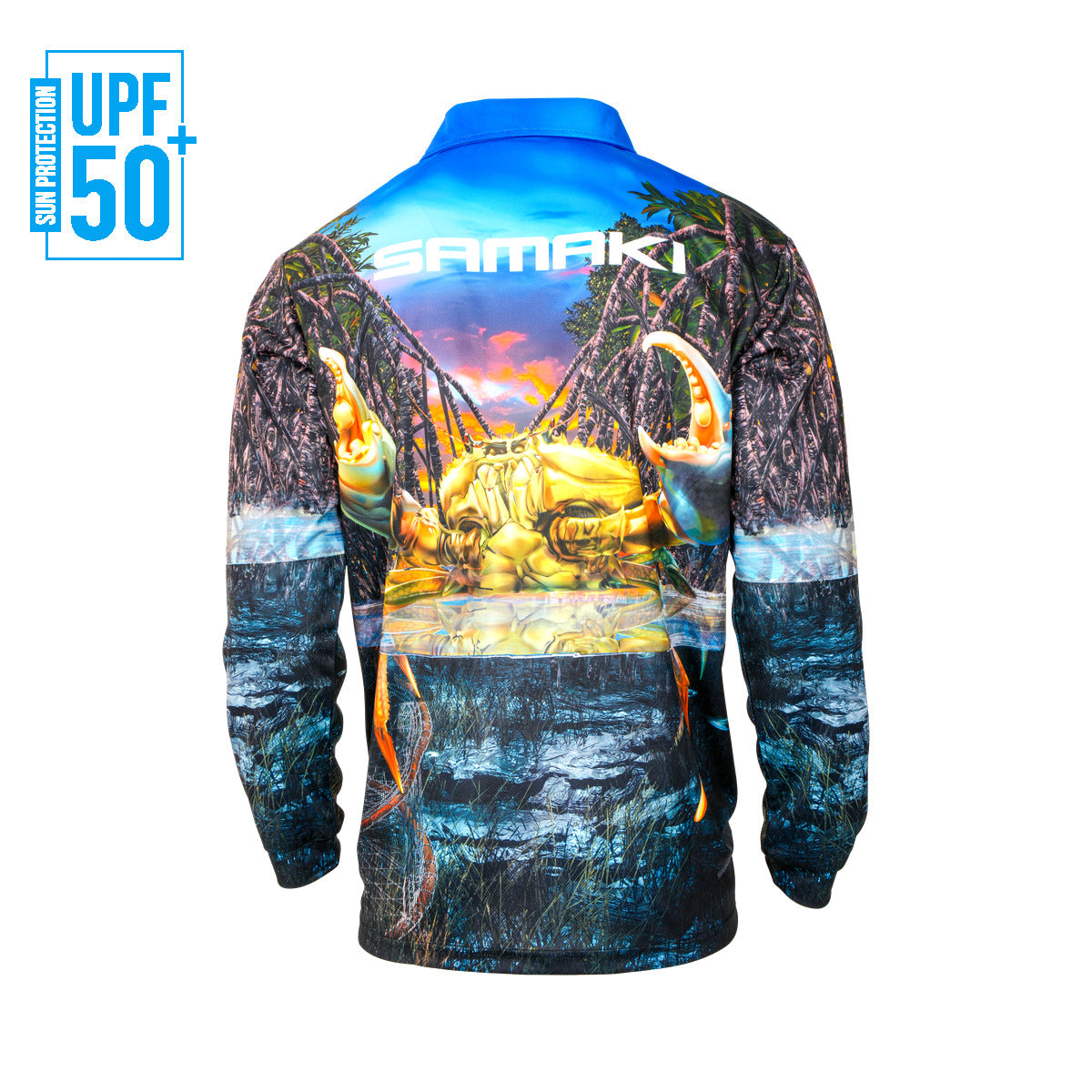 Samaki Mud Crab V2 Fishing Jersey, back, UPF 50+