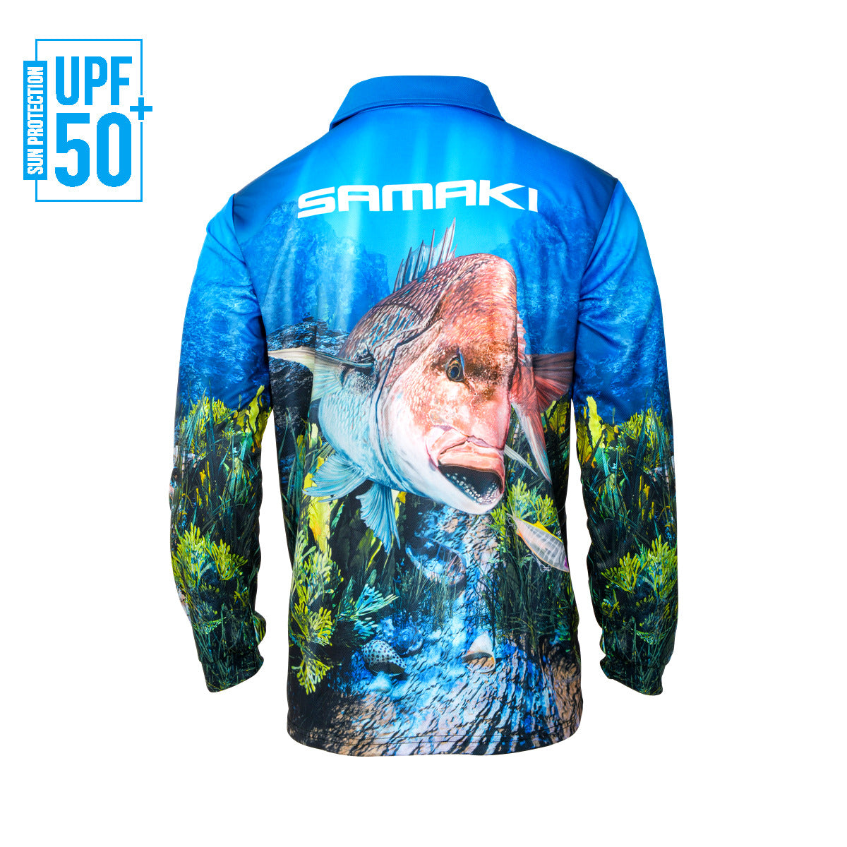 Samaki Rogue Snapper Fishing Jersey Youth, back, UPF 50+