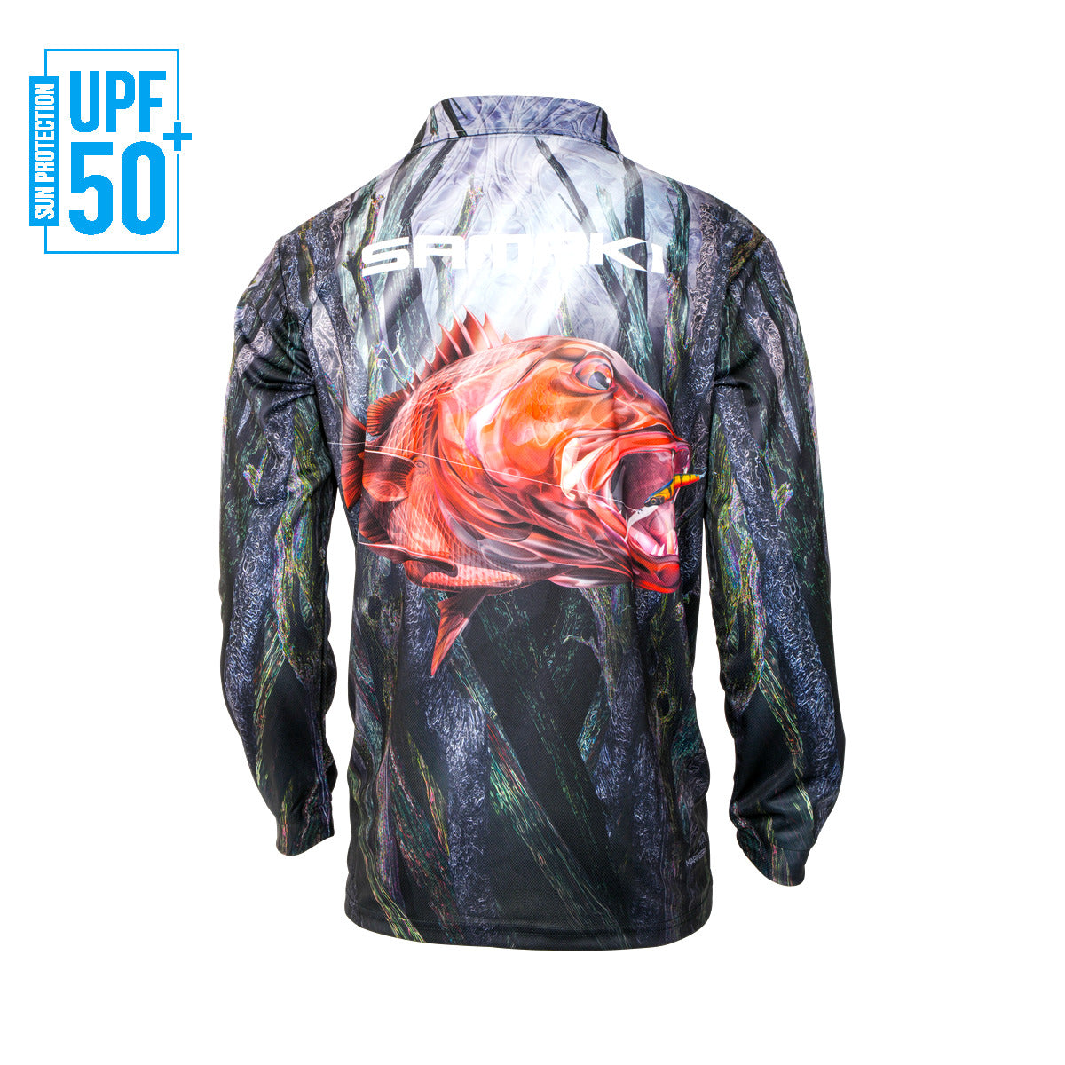 Samaki Mangrove Jack V2 Fishing Jersey, back, UPF 50+