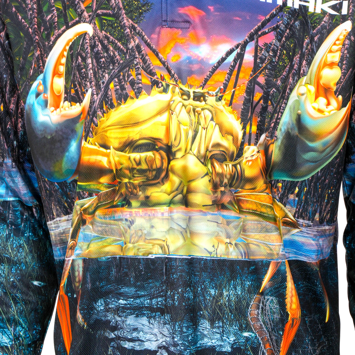 Samaki Mud Crab V2 Fishing Jersey Youth, artwork detail