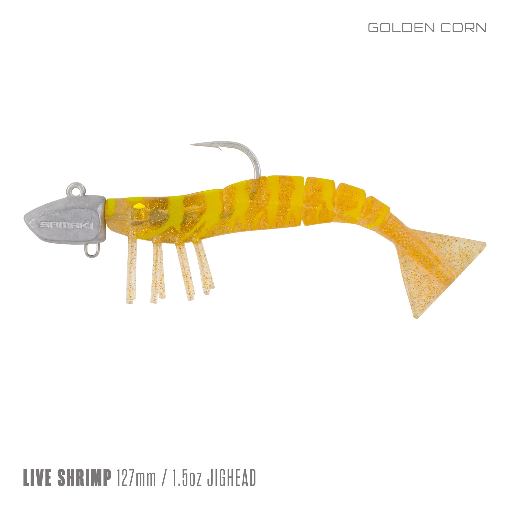 Live Shrimp 127mm 1.5oz Jighead 3 Pack