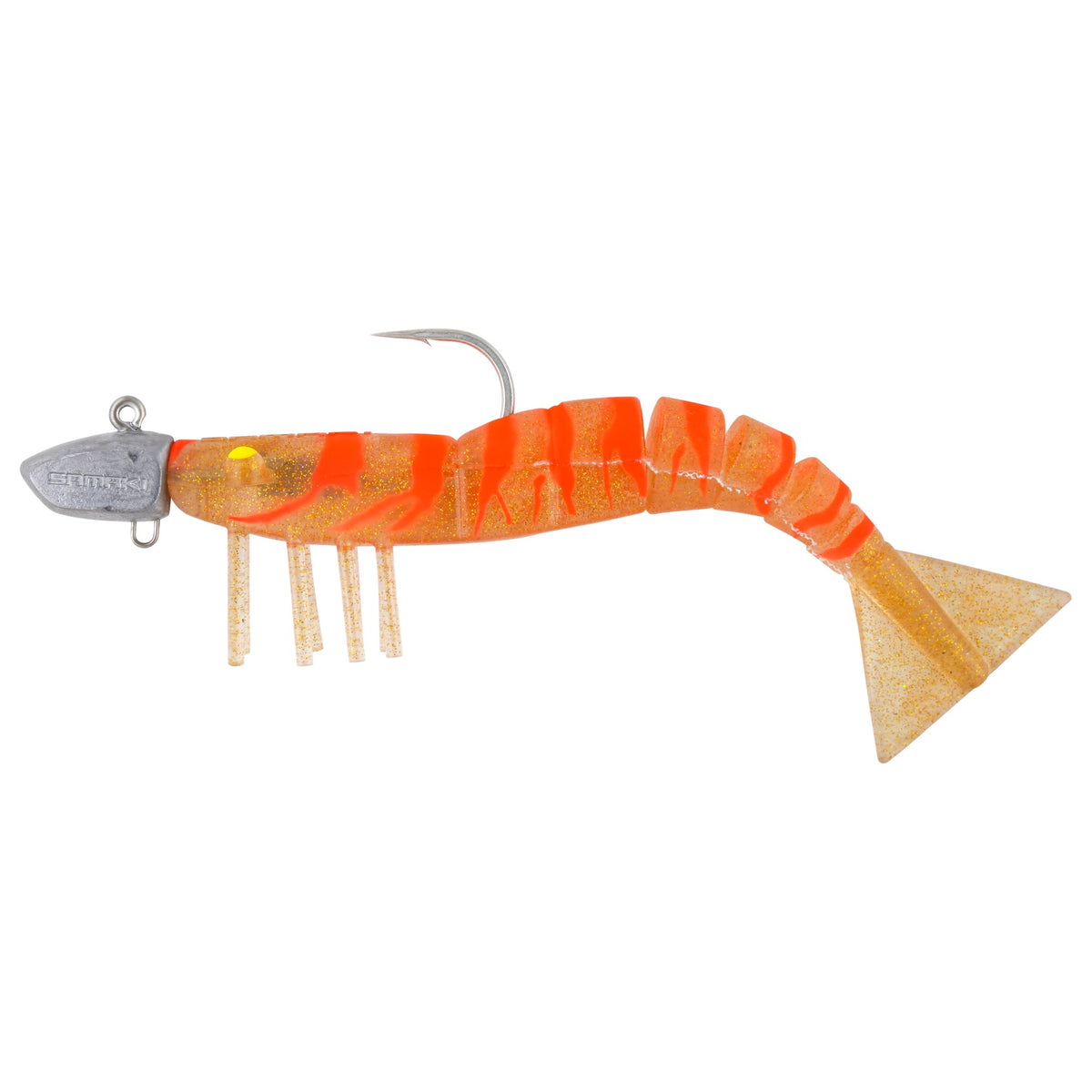 Samaki Live Shrimp 165mm 1.5oz Jighead 3 Pack, Golden Carrot