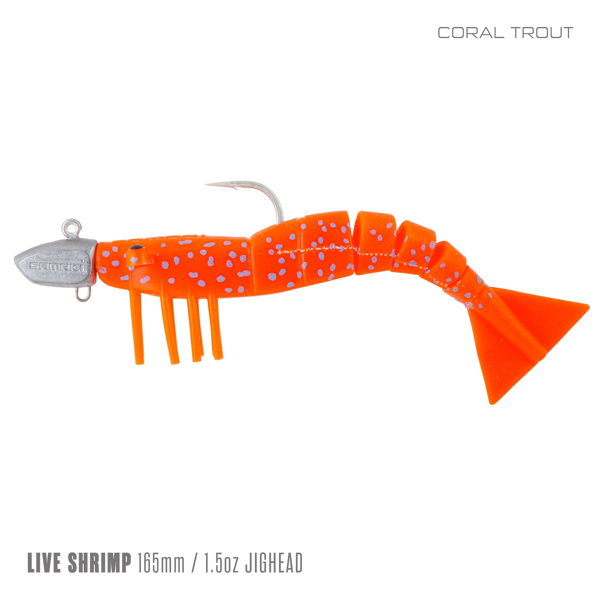 Live Shrimp 165mm 1.5oz Jighead 3 Pack