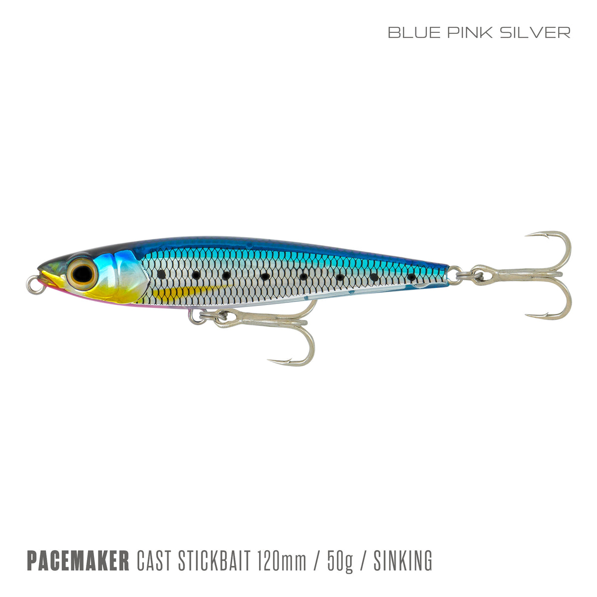 Samaki Pacemaker Cast Stickbait 120mm, Blue Pink Silver