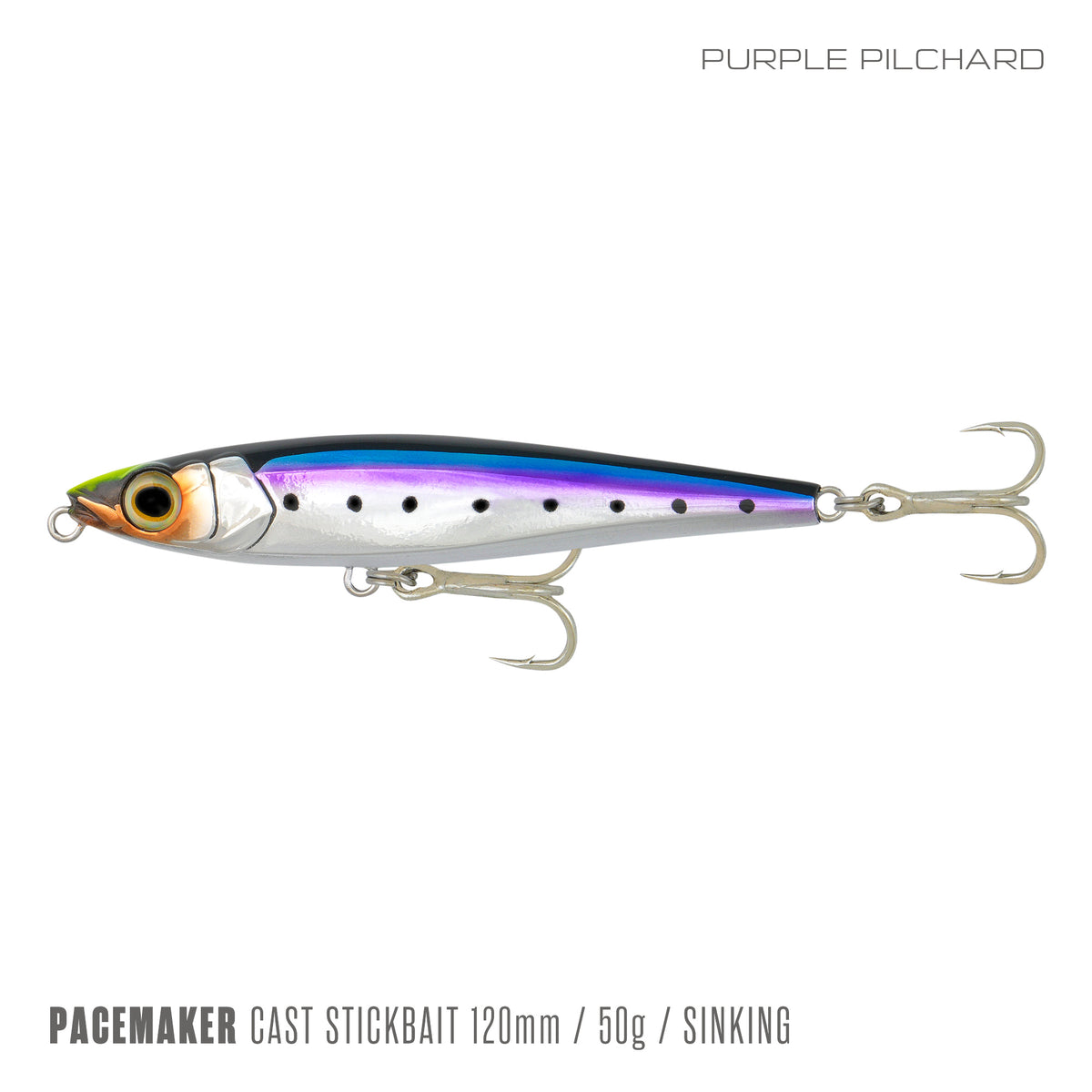 Samaki Pacemaker Cast Stickbait 120mm, Purple Pilchard