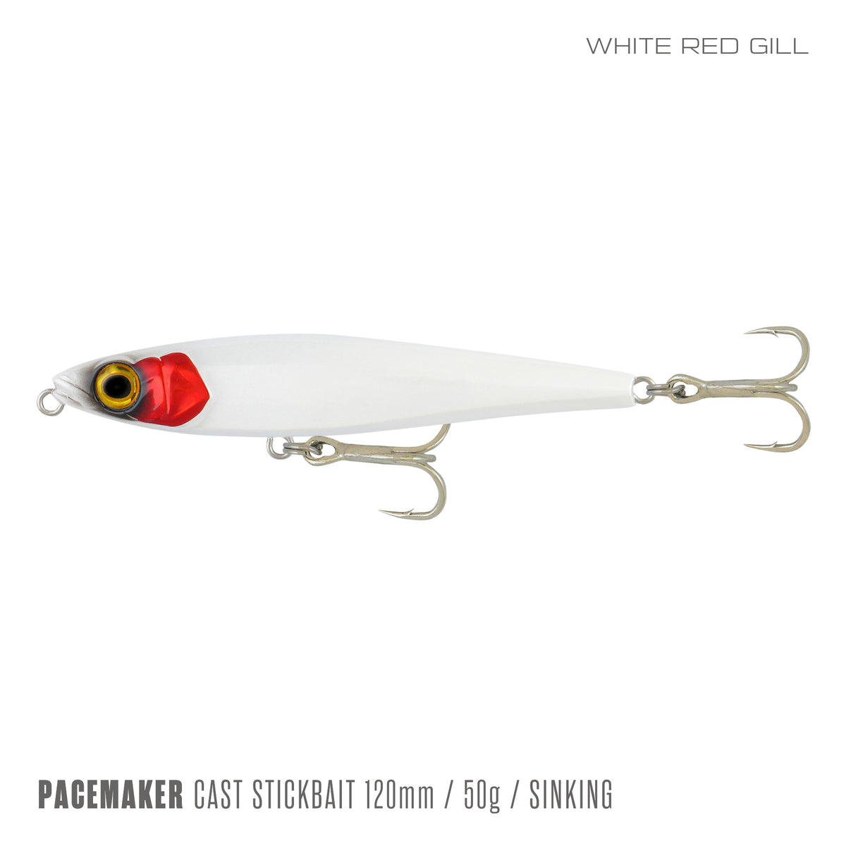 Samaki Pacemaker Cast Stickbait 120mm, White Red Gill