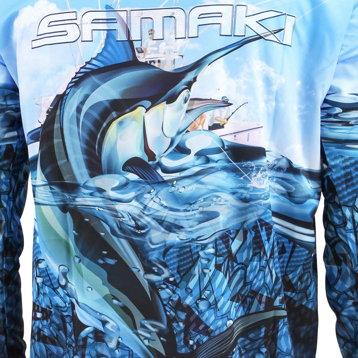 Samaki Black Marlin Long Sleeve Shirt - Kids